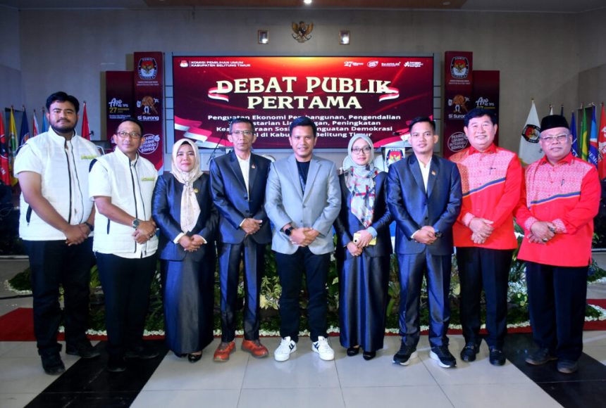 Debat Publik Pertama Calon Bupati dan Wakil Bupati Belitung 2024 Dihadiri Oleh Ke-3 Pasangan Calon