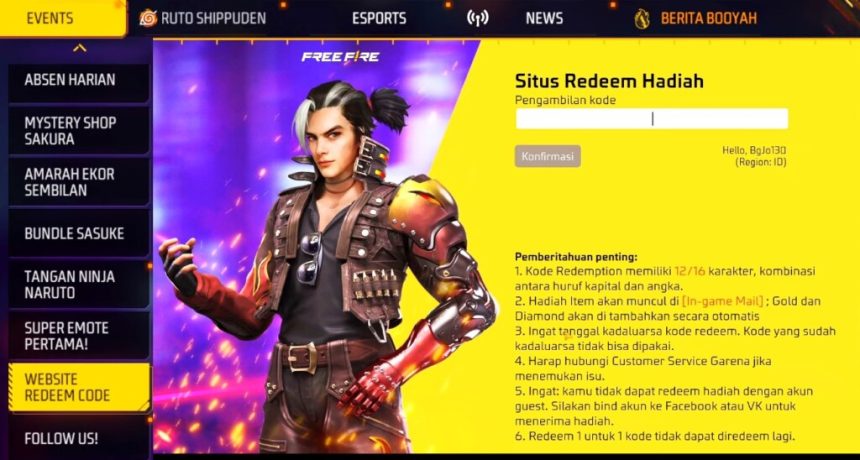 Kode Redeem Free Fire 9 Juni 2025: Hadiah Token Katana dan SG2 Menanti Pemain